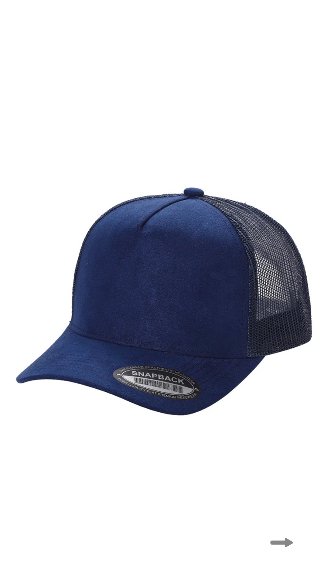 *Custom Printed* SUEDE 5 Panel Trucker Hat
