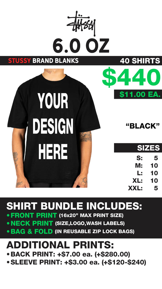 (40) BLACK Short Sleeve Tees