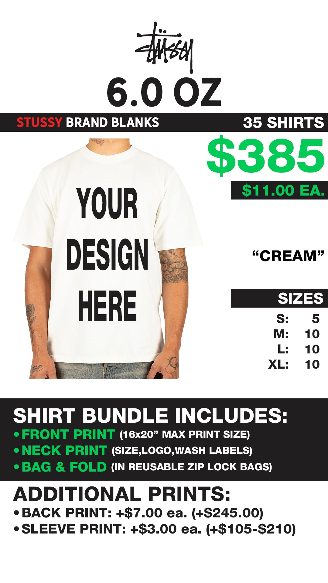 (35) CREAM Short Sleeve Tees