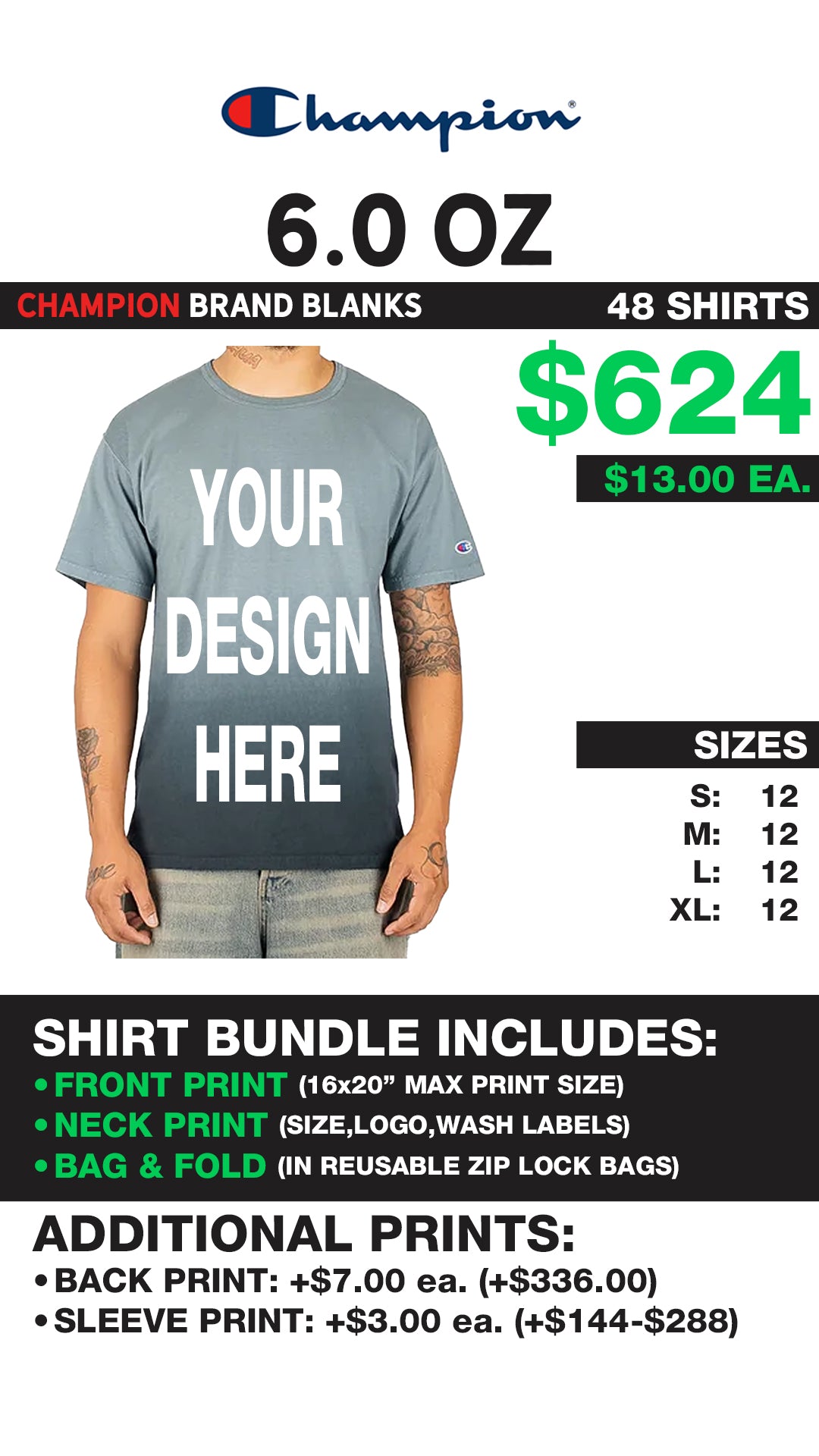 Algodón pesado personalizado de 5,4 oz