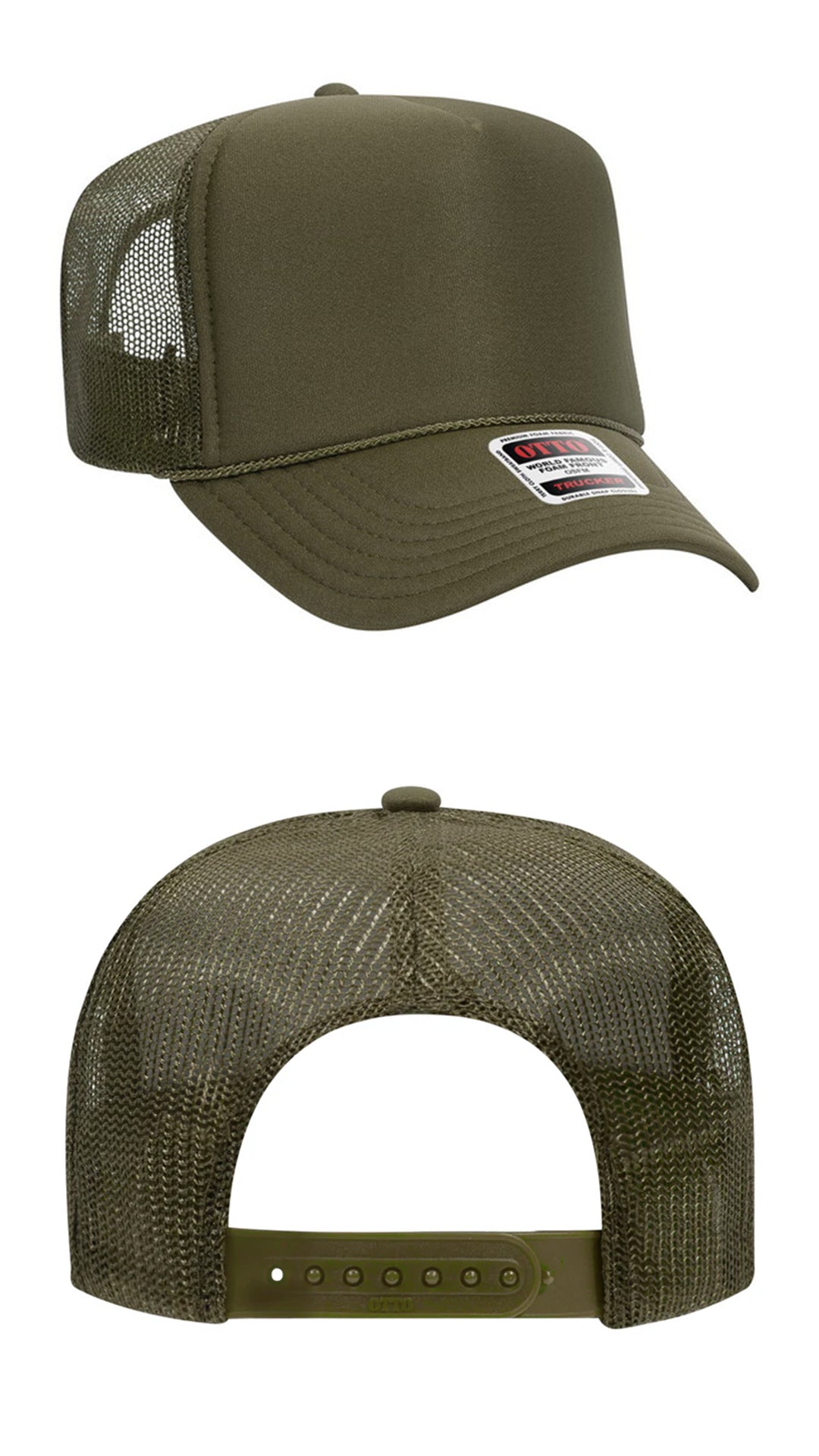 *Custom Printed* Solid Color OTTO Foam Trucker Hat
