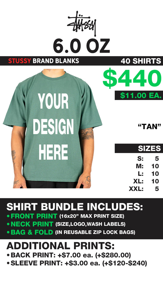 (40) DUSTY GREEN Short Sleeve Tees