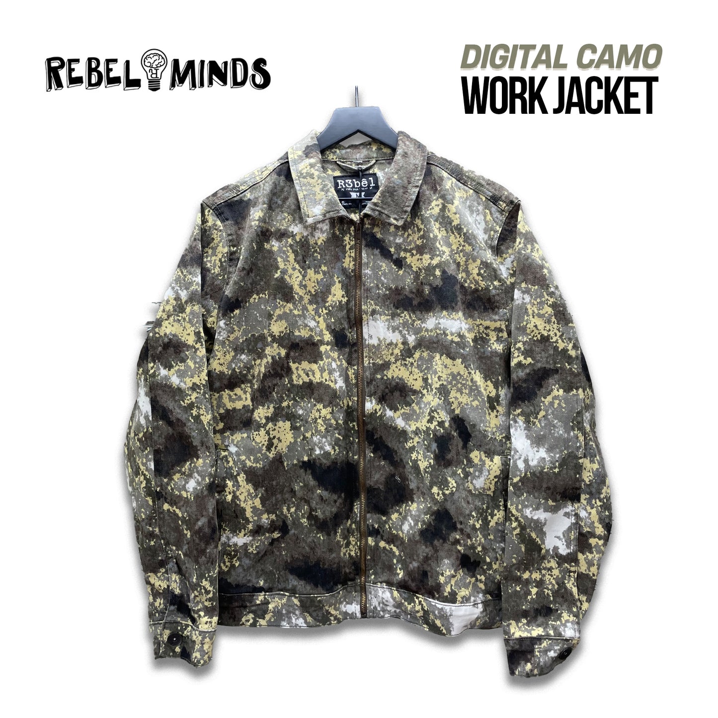 REBEL MINDS - DIGITAL CAMO WORK JACKET