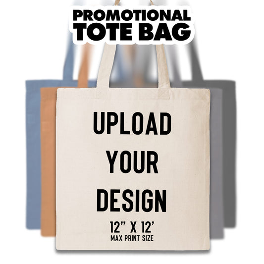 Custom Printed Promotional TOTE Bags (12 Pack)