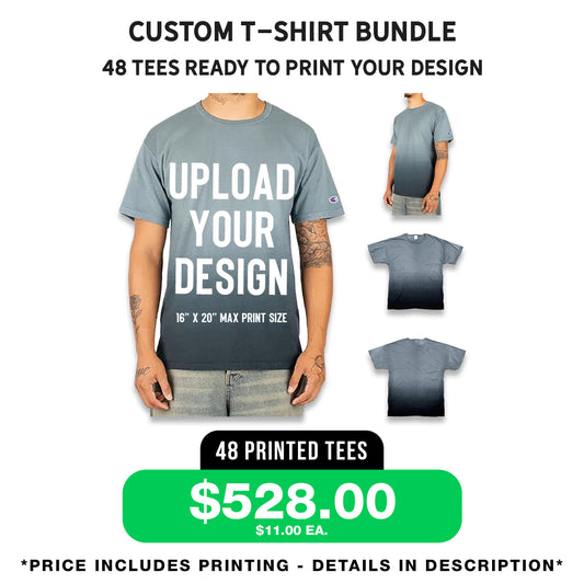 48 T-Shirts Bundle "BLACK OMBRE" – $528 | Printing Included*