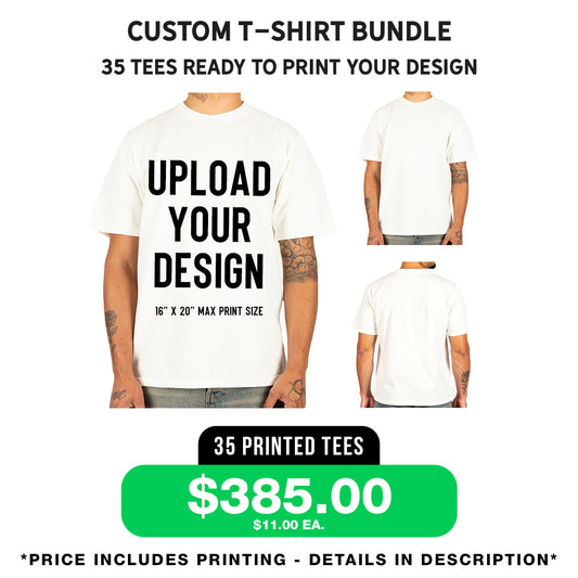 35 T-Shirts Bundle "CREAM" – $385 | Printing Included*
