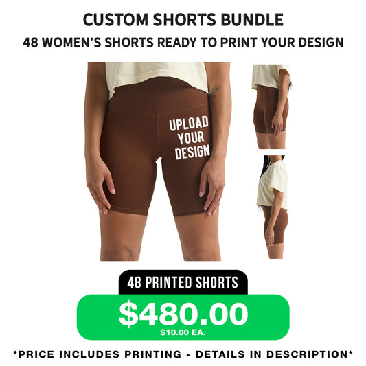 48 Women's Shorts Bundle "MOCHA" – $480 | Printing Included*