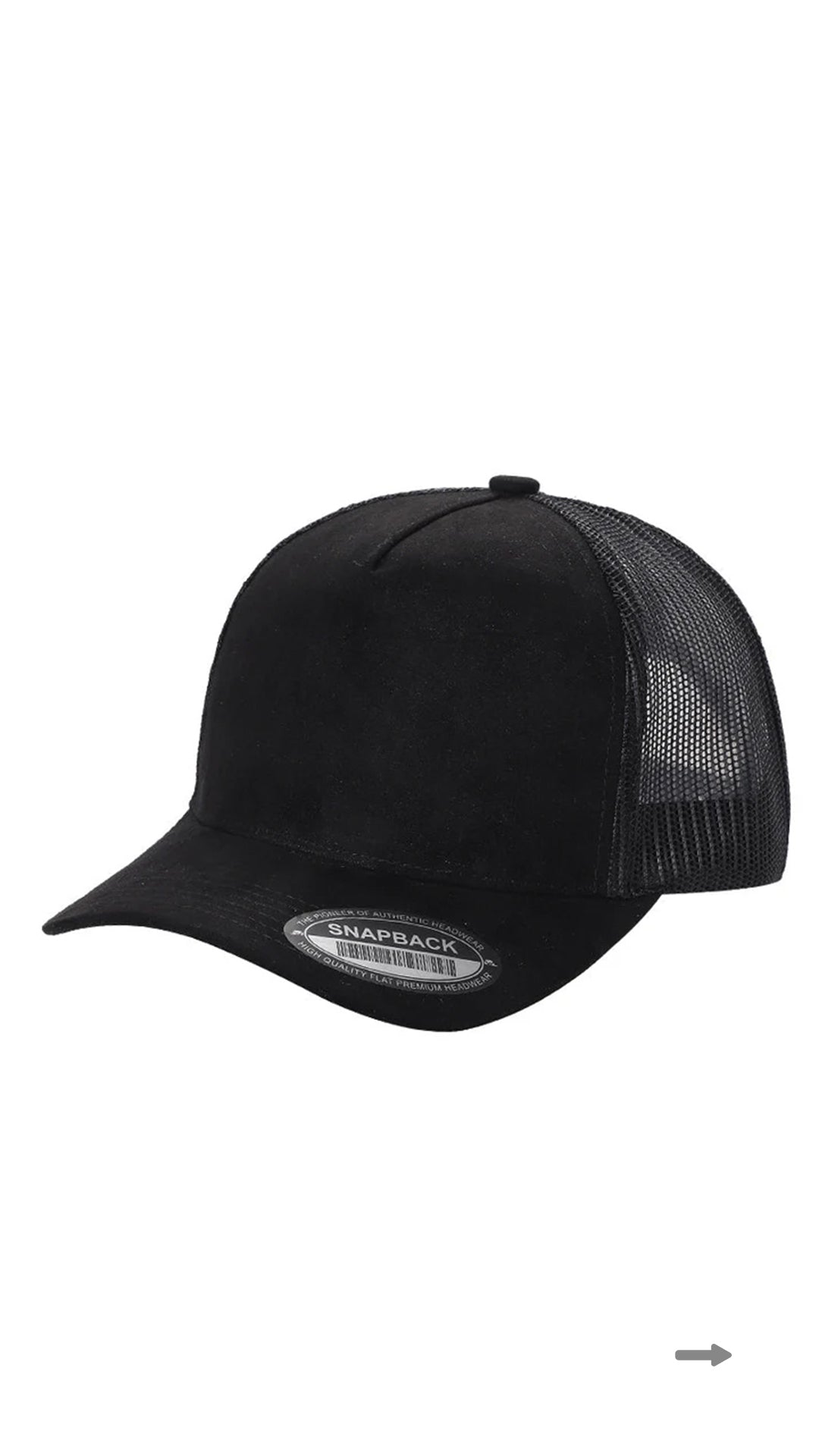 *Custom Printed* SUEDE 5 Panel Trucker Hat